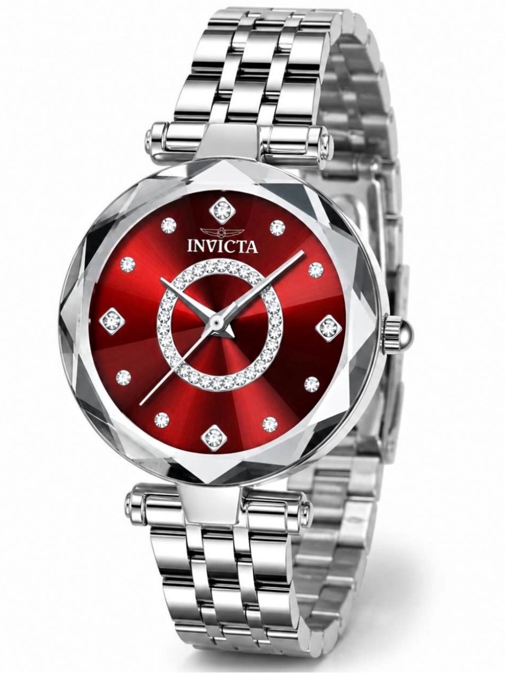 Invicta Celestial Women's Watch - 30mm, Silver & Red Dial